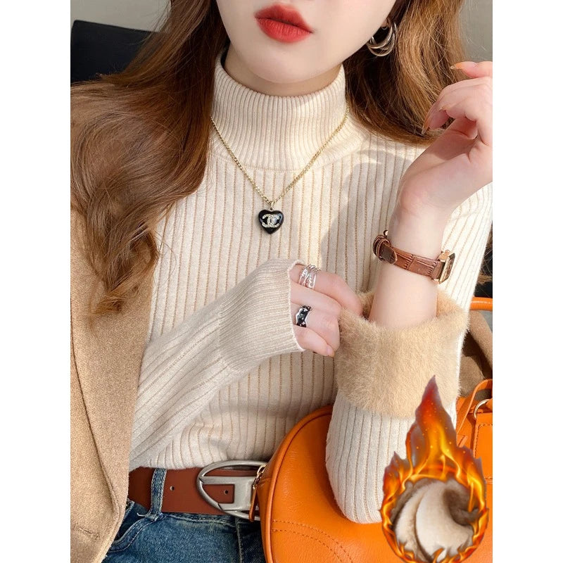 Turtleneck Sweater Velvet Lining Inner Wear