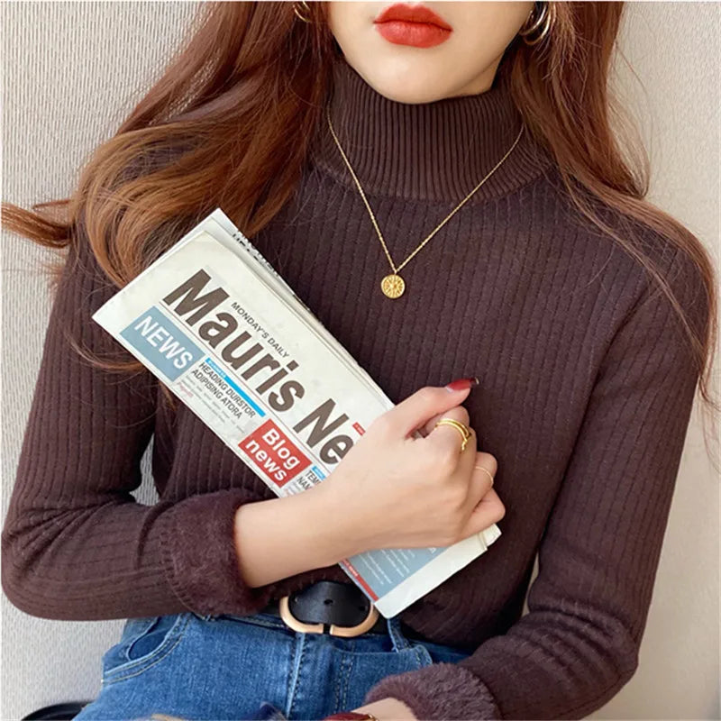 Turtleneck Sweater Velvet Lining Inner Wear